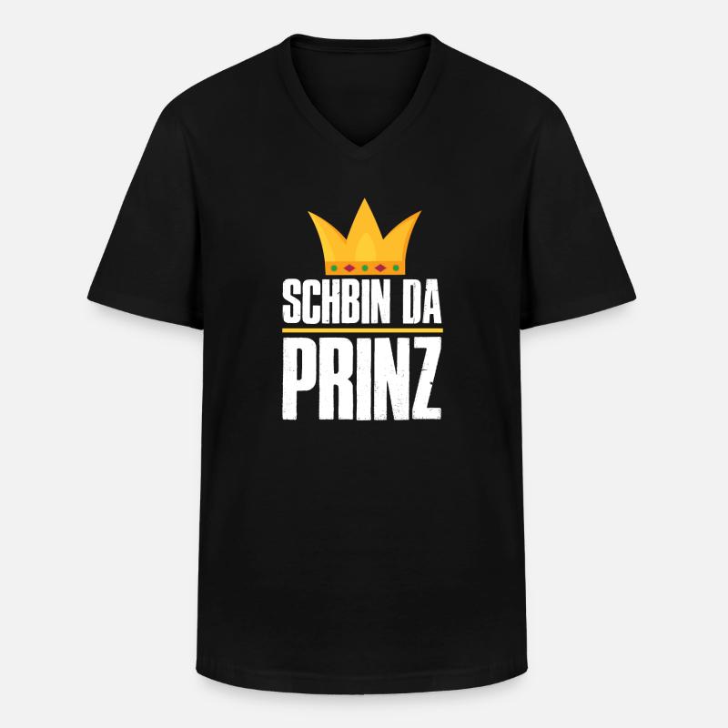 Schbin da Prinz - Männer-T-Shirt mit V-Ausschnitt - Schwarz