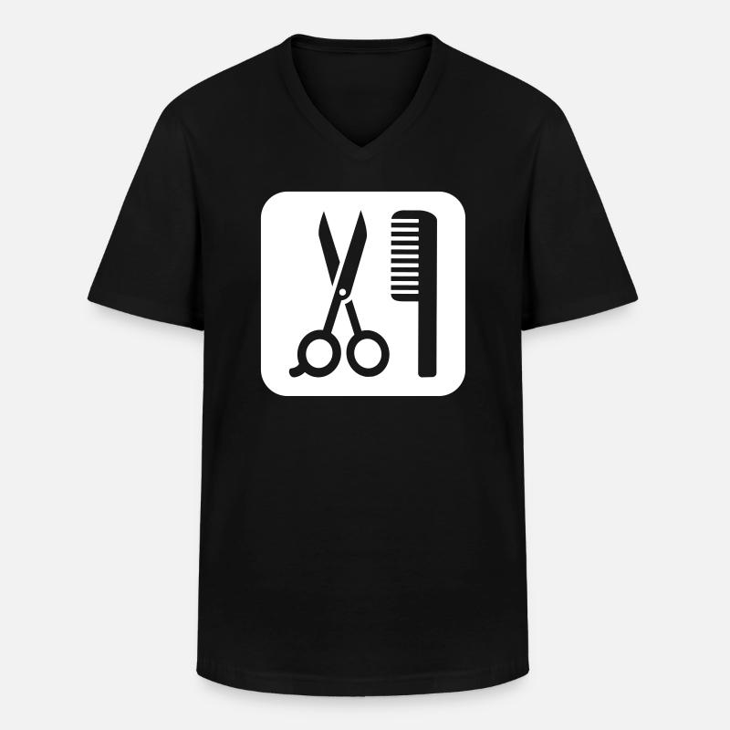 Friseur - Männer-T-Shirt mit V-Ausschnitt - Schwarz