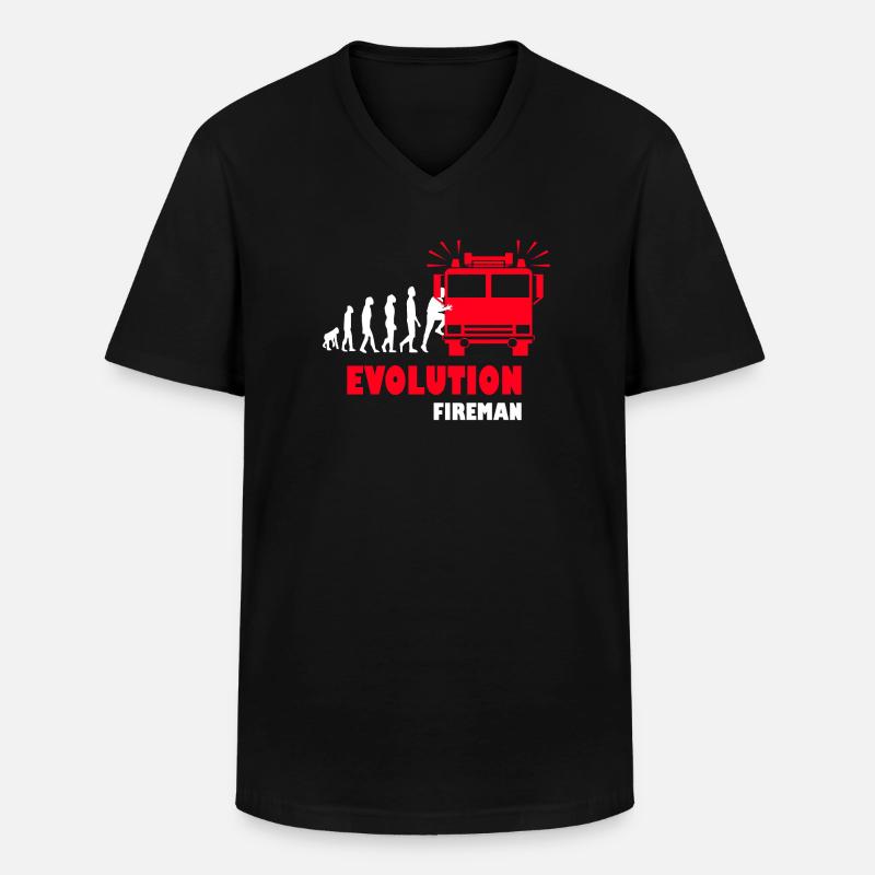 Feuerwehr Fireman Evolution - Männer-T-Shirt mit V-Ausschnitt - Schwarz
