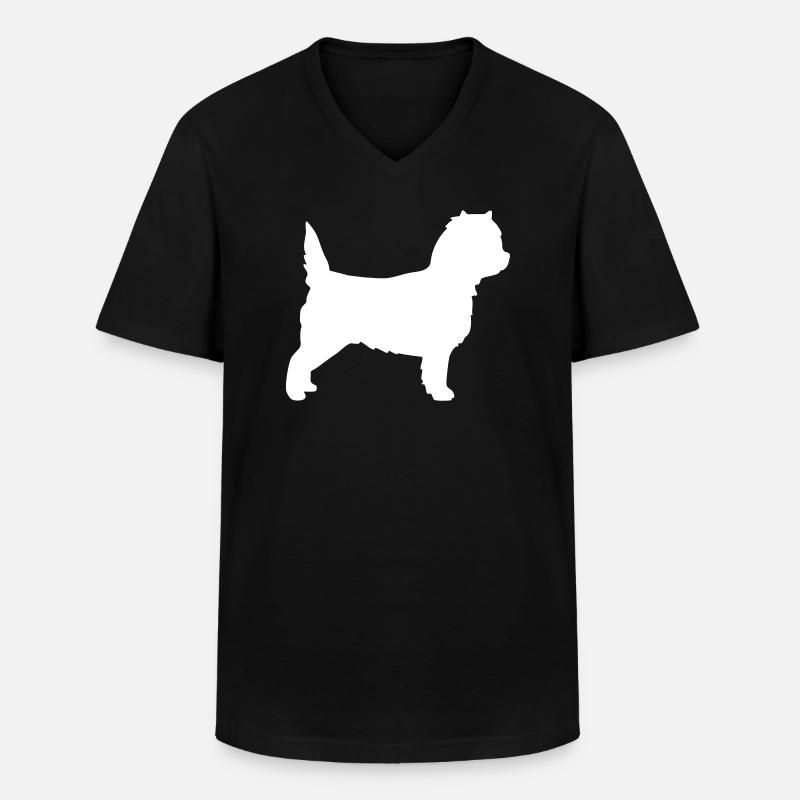 Cairn Terrier - Männer-T-Shirt mit V-Ausschnitt - Schwarz