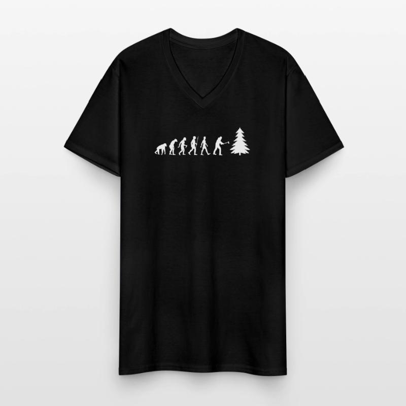 Forester evolution lumberjack forest worker Men's V-Neck T-Shirt