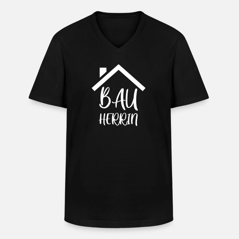 Bauherrin - Männer-T-Shirt mit V-Ausschnitt - Schwarz