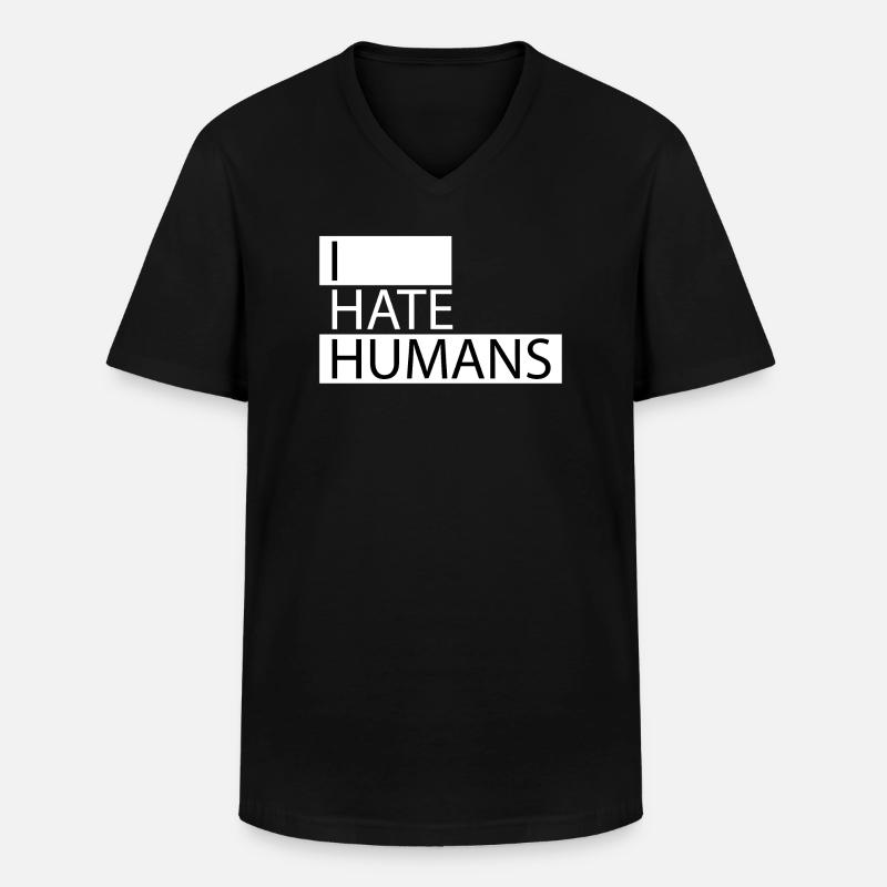 Ich hasse Menschen - Männer-T-Shirt mit V-Ausschnitt - Schwarz
