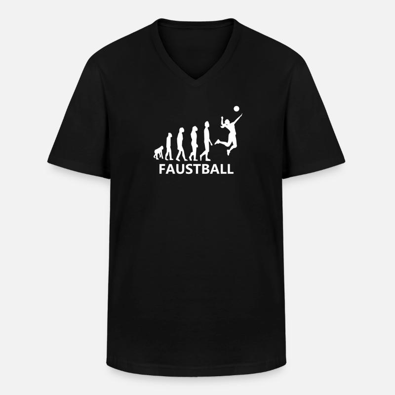 Faustball Evolution - Männer-T-Shirt mit V-Ausschnitt - Schwarz