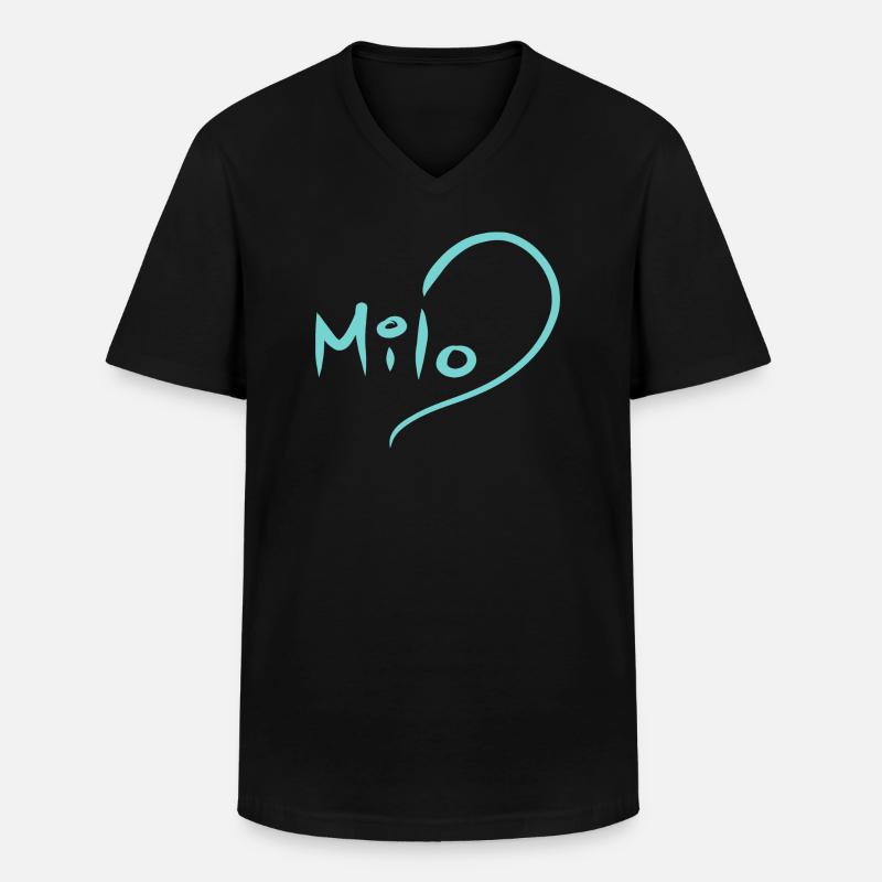 Milo - Männer-T-Shirt mit V-Ausschnitt - Schwarz