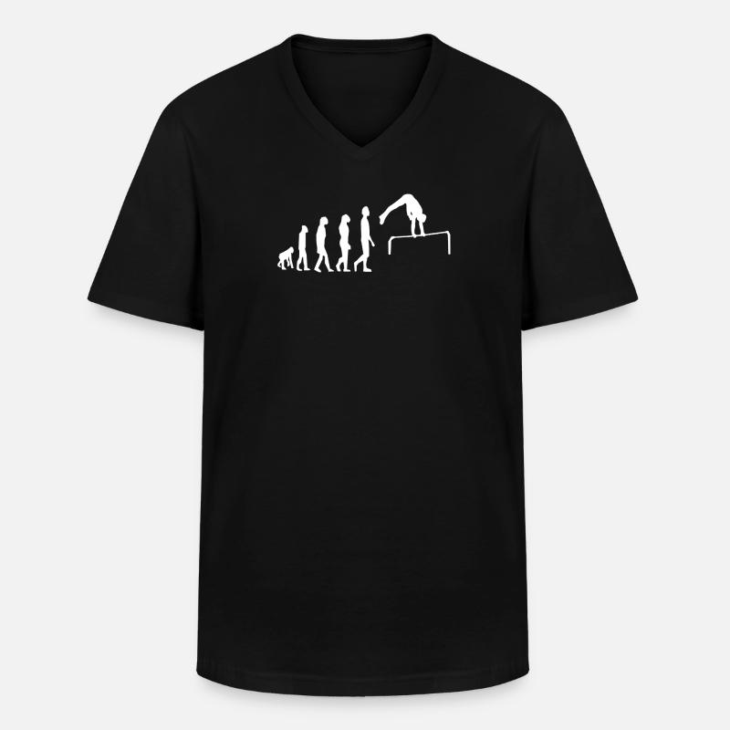 Stretching gymnastics Bar Evolution - Men's V-Neck T-Shirt - black