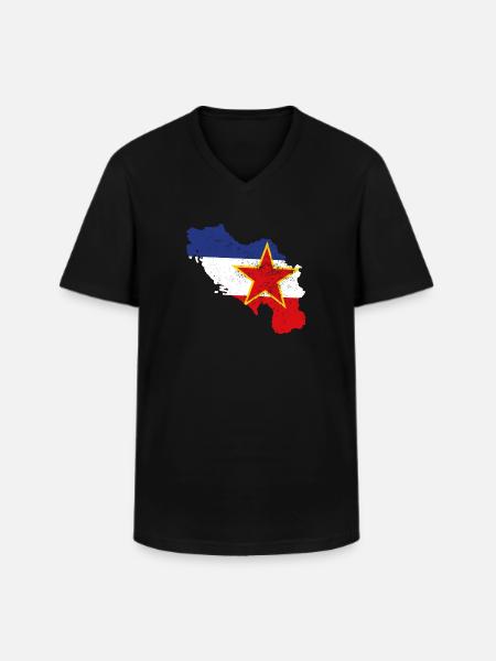 Balkan Yugoslavia nostalgia gift idea - Men's V-Neck T-Shirt - black
