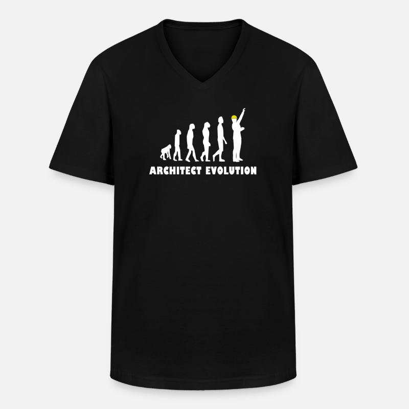 Architekt Evolution - Männer-T-Shirt mit V-Ausschnitt - Schwarz