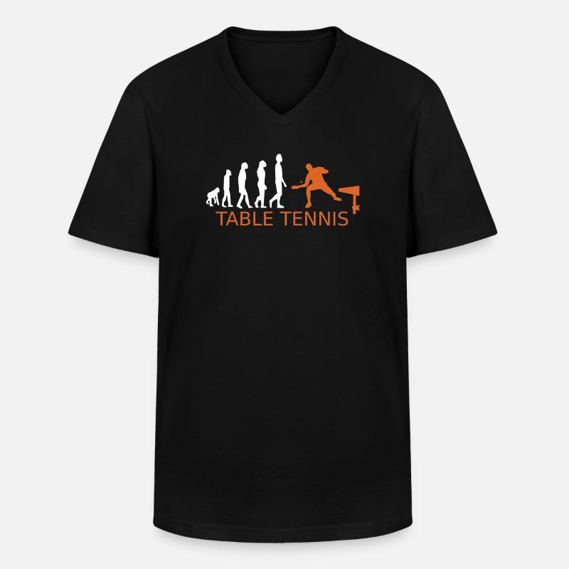 Evolution de tennis de table - T-shirt col V Homme - noir