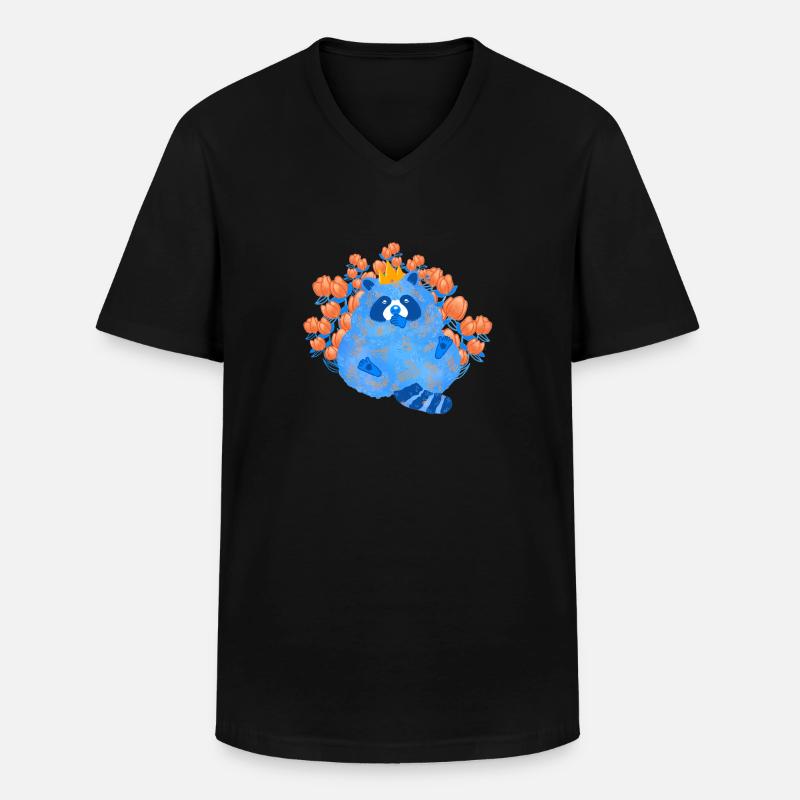 blauer Waschmann - Männer-T-Shirt mit V-Ausschnitt - Schwarz
