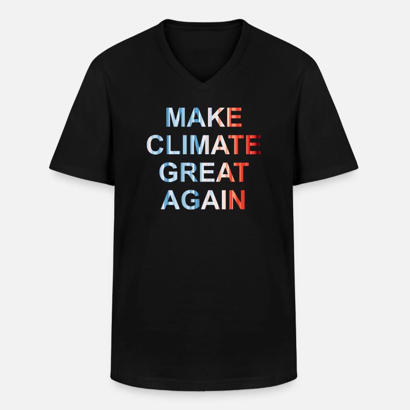 Make climate great again - Männer-T-Shirt mit V-Ausschnitt - Schwarz