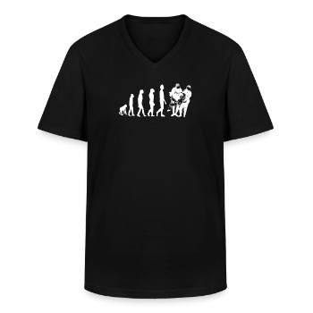 Police policeman Policewoman Policewoman - Men's V-Neck T-Shirt - black - Front - AI Model Male 178 dark (178cm)