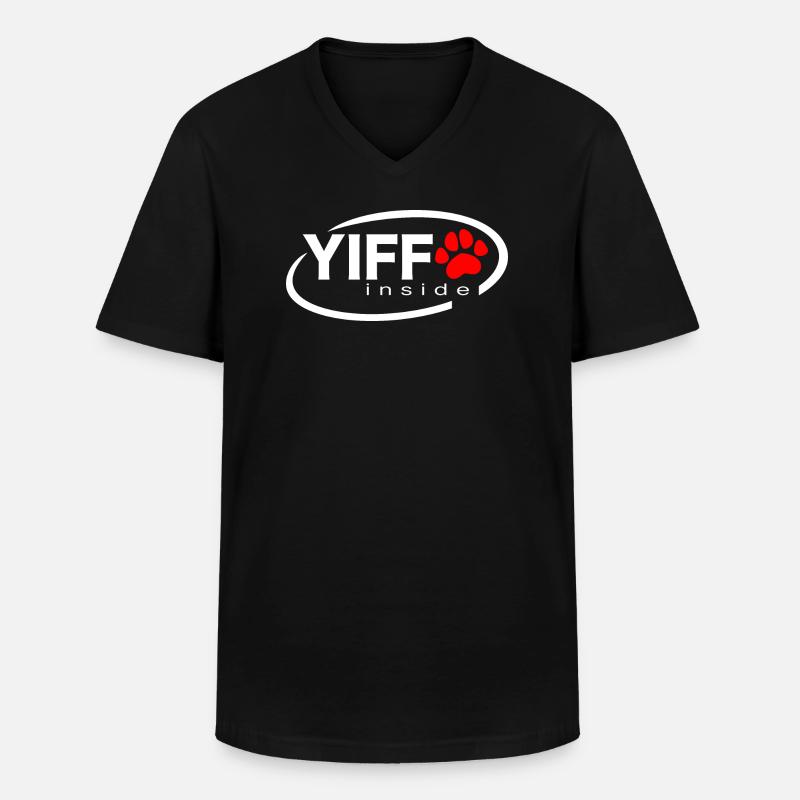 Yiff inside - Männer-T-Shirt mit V-Ausschnitt - Schwarz