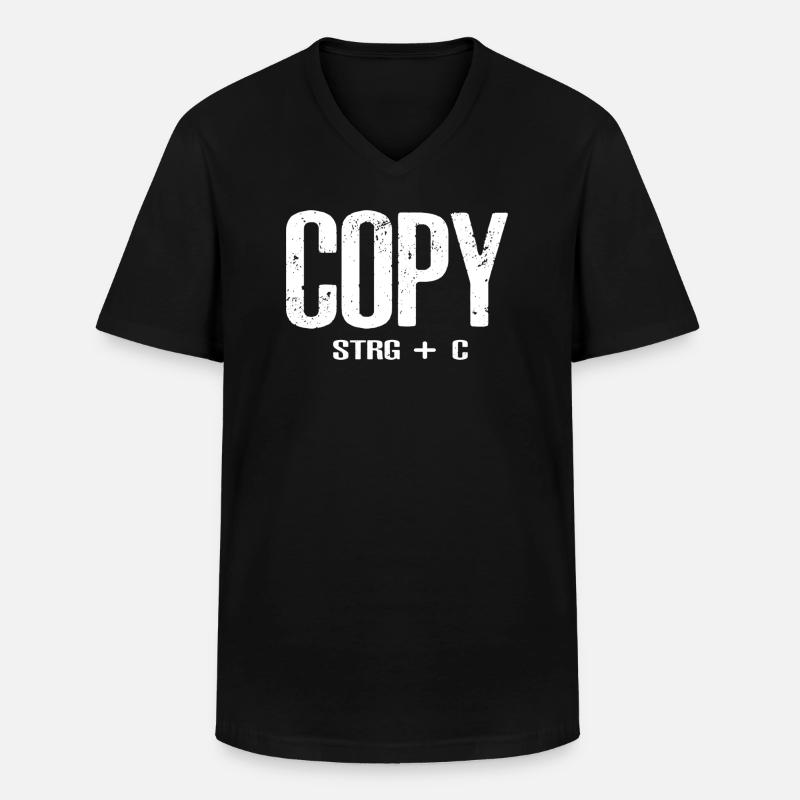 copy strg + c - Männer-T-Shirt mit V-Ausschnitt - Schwarz