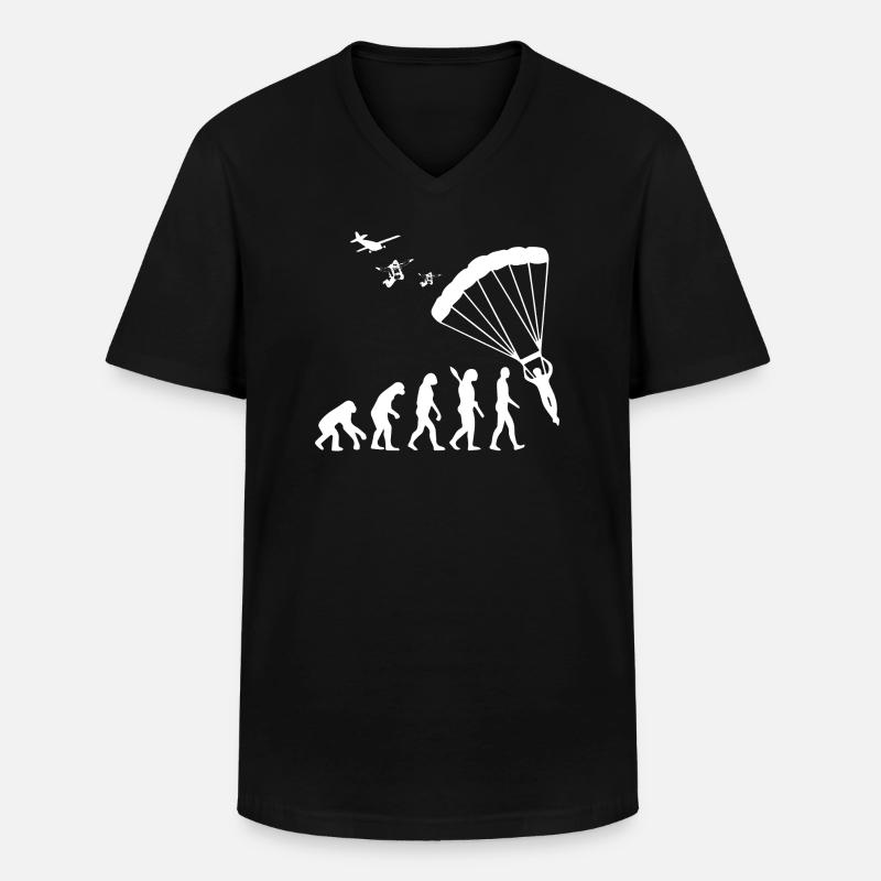 glider parachute drone - Männer-T-Shirt mit V-Ausschnitt - Schwarz