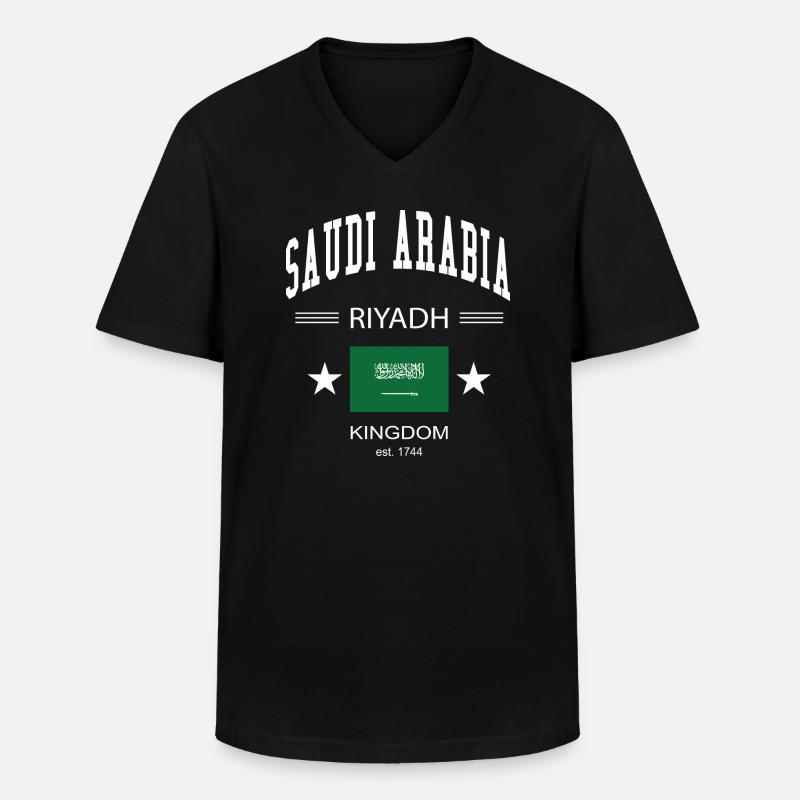 Saudi Arabien - Männer-T-Shirt mit V-Ausschnitt - Schwarz