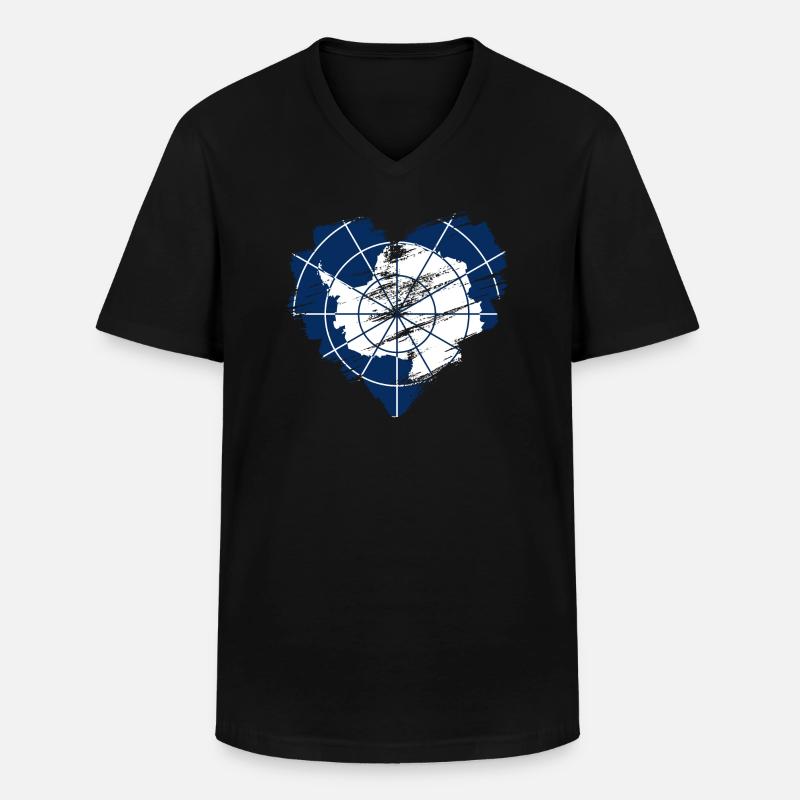 Antarktis - Männer-T-Shirt mit V-Ausschnitt - Schwarz