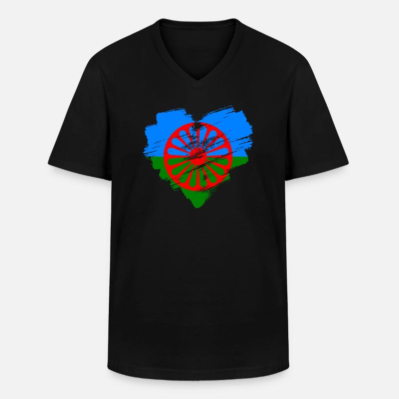 Roma - Männer-T-Shirt mit V-Ausschnitt - Schwarz