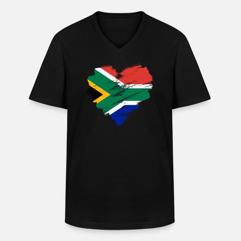 Südafrika - Männer-T-Shirt mit V-Ausschnitt - Schwarz