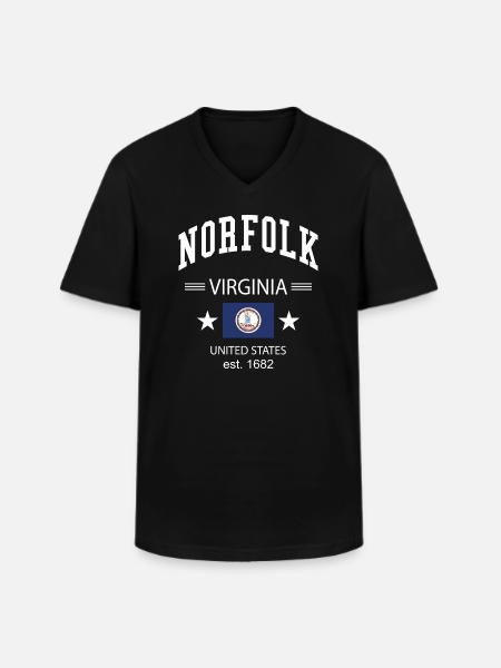 Norfolk - Men's V-Neck T-Shirt - black