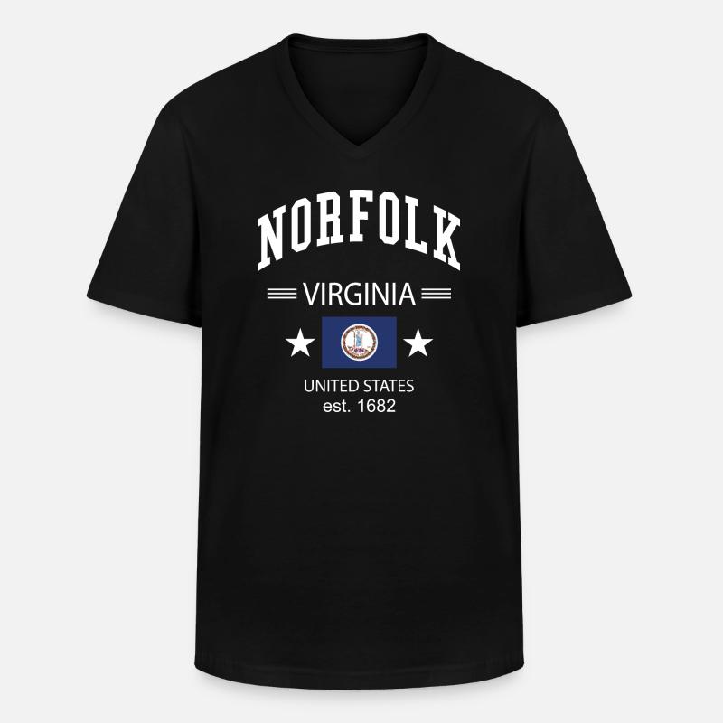Norfolk - Männer-T-Shirt mit V-Ausschnitt - Schwarz