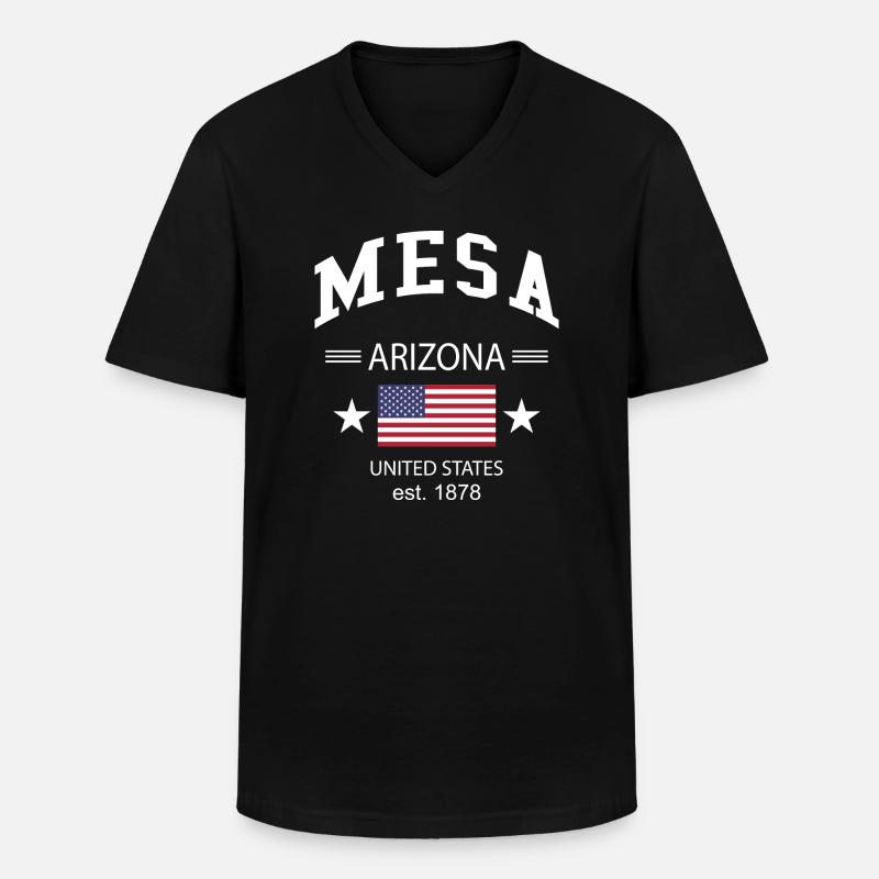 Mesa - Männer-T-Shirt mit V-Ausschnitt - Schwarz