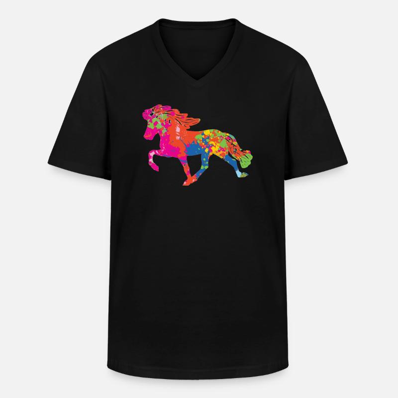 Tölter 2 Farbkleckse - Männer-T-Shirt mit V-Ausschnitt - Schwarz