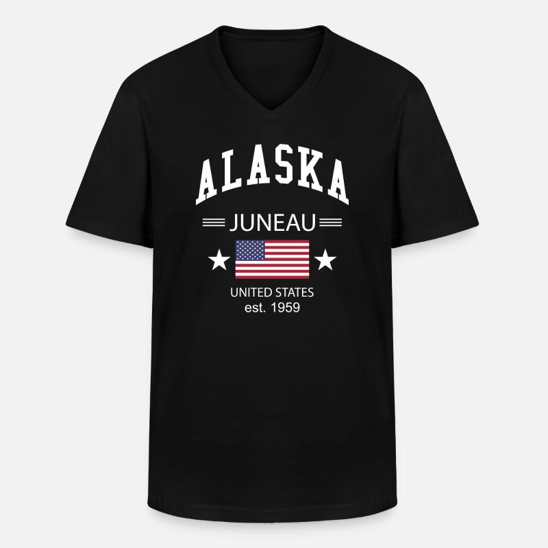 Alaska - Männer-T-Shirt mit V-Ausschnitt - Schwarz