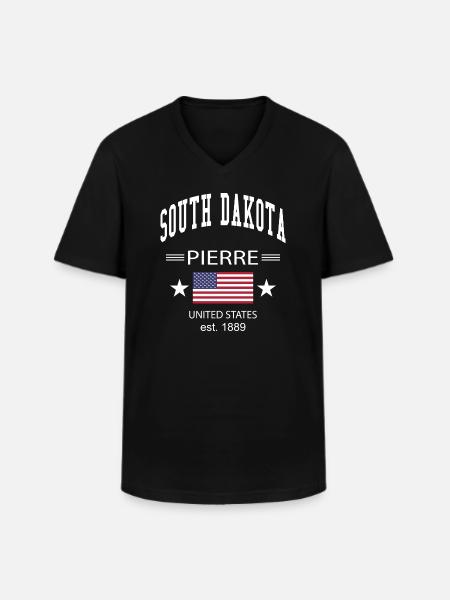 South Dakota - Men's V-Neck T-Shirt - black