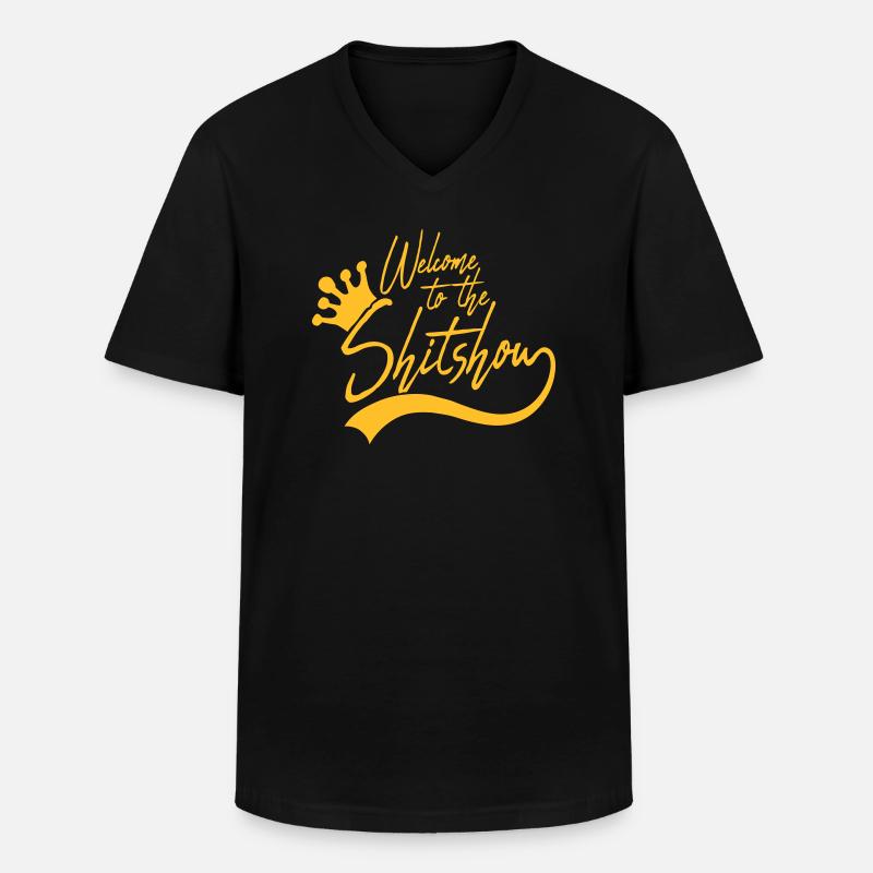 Welcome Shitshow Krone - Männer-T-Shirt mit V-Ausschnitt - Schwarz