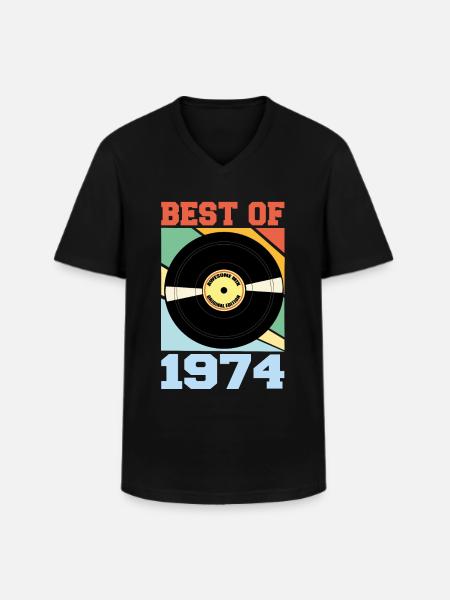 Le meilleur de 1974 - T-shirt col V Homme - noir