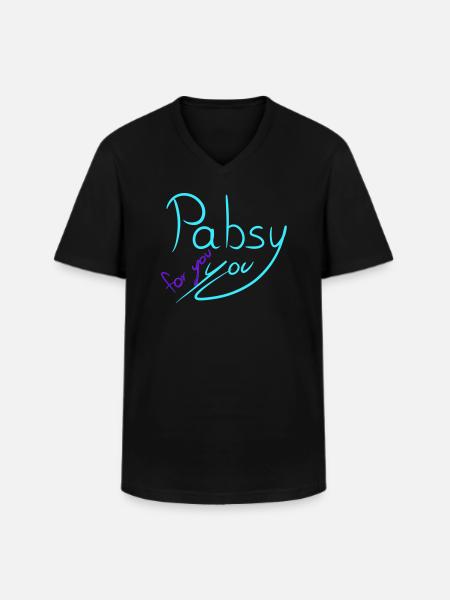 Pabsy Vous - T-shirt col V Homme - noir