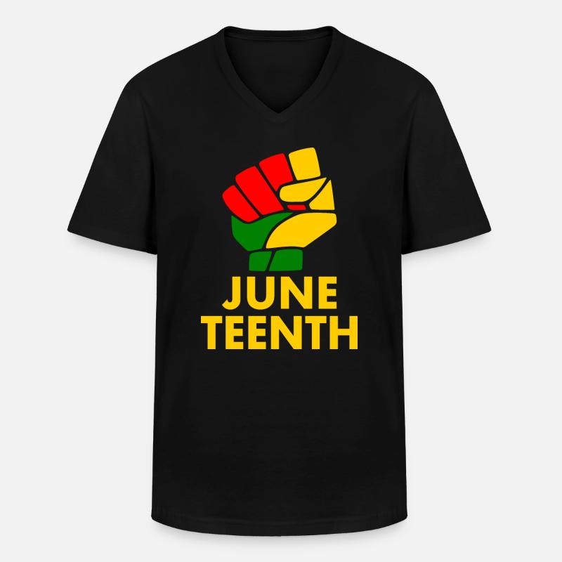 juneteenth - Männer-T-Shirt mit V-Ausschnitt - Schwarz