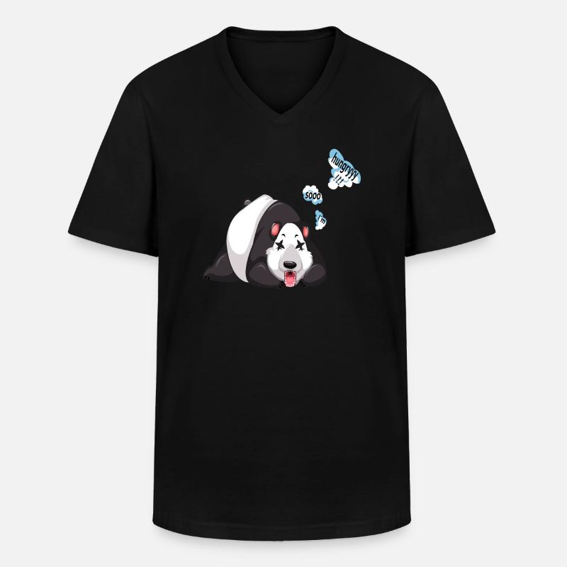 Panda i m sooo hungryyy - Männer-T-Shirt mit V-Ausschnitt - Schwarz