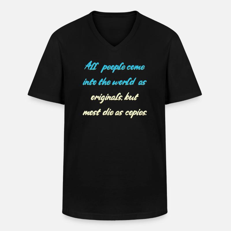 Menschen Spruch - Männer-T-Shirt mit V-Ausschnitt - Schwarz