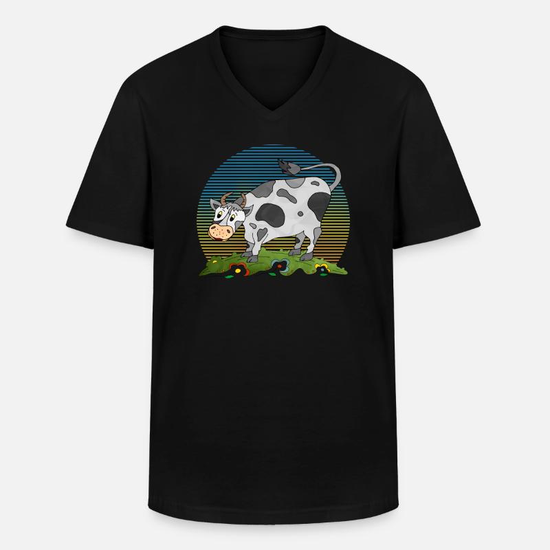 Stier - Männer-T-Shirt mit V-Ausschnitt - Schwarz