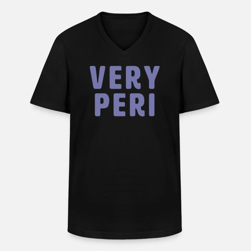 Very Peri - Männer-T-Shirt mit V-Ausschnitt - Schwarz
