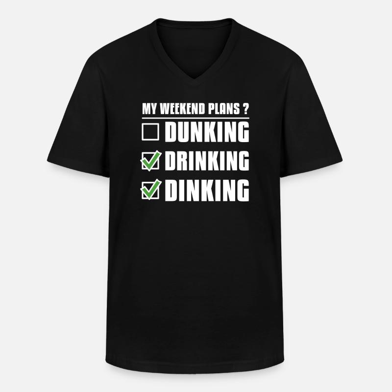 Pickleball Dinking Drinking - Männer-T-Shirt mit V-Ausschnitt - Schwarz
