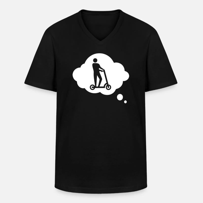 E-Scooter E-Roller Scooter - Men's V-Neck T-Shirt - black
