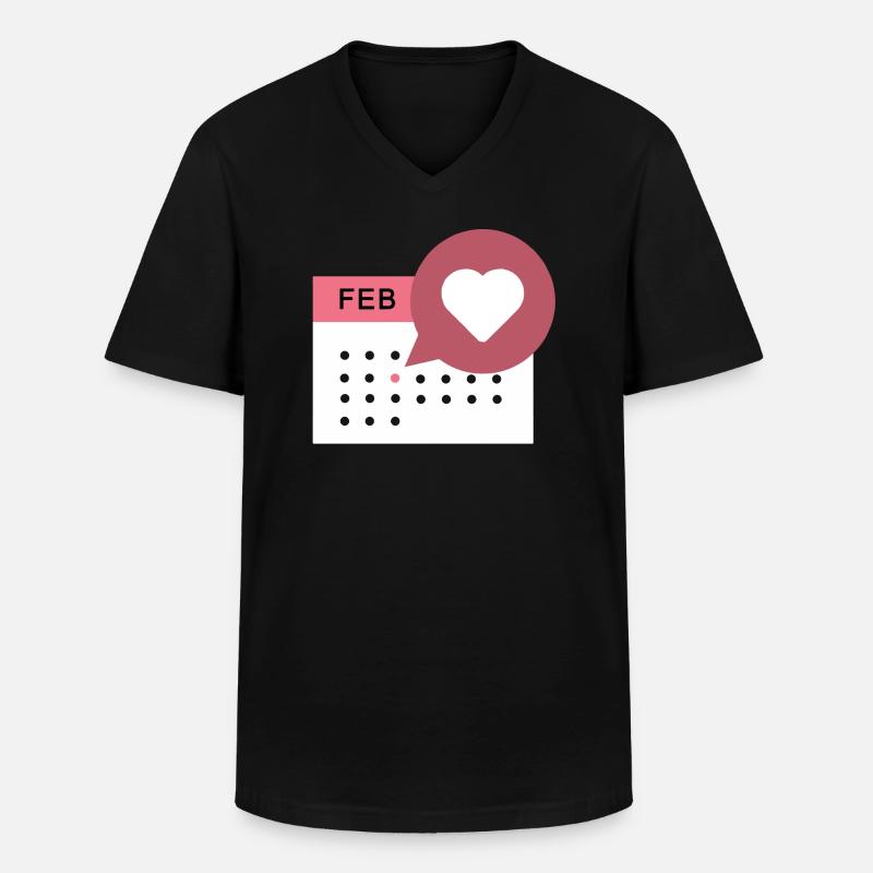 Herzkalender - Männer-T-Shirt mit V-Ausschnitt - Schwarz