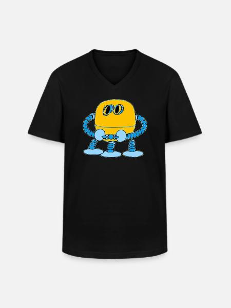 R3D4 le petit robot - T-shirt col V Homme - noir