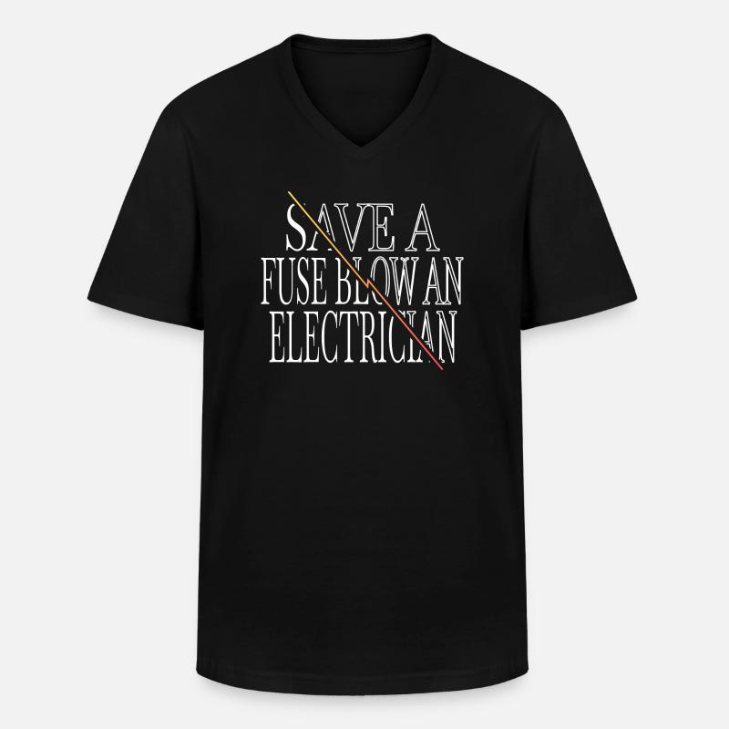 Lineman Computer Electrical Engineering Profession - Men's V-Neck T-Shirt - black
