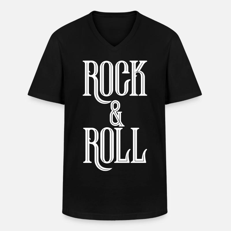 Rock & Roll, Farbwechsel - Männer-T-Shirt mit V-Ausschnitt - Schwarz