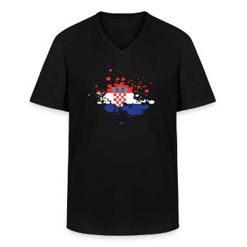 Croatia flag Croatian flag - Men's V-Neck T-Shirt - black - Front - AI Model Male 178 dark (178cm)
