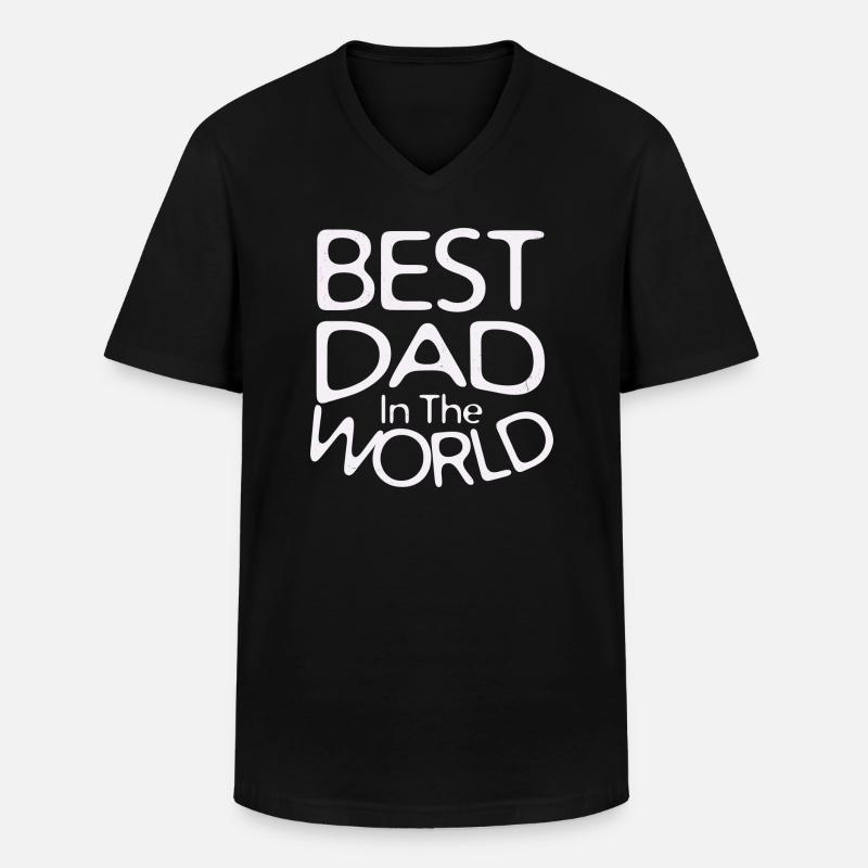 Bester Vater der Welt - Männer-T-Shirt mit V-Ausschnitt - Schwarz