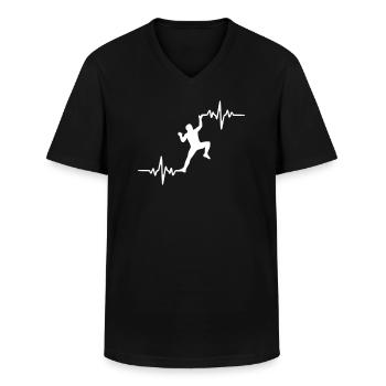 Passion Klettern - Männer-T-Shirt mit V-Ausschnitt - Schwarz - Vorne - AI Model Male 178 dark (178cm)