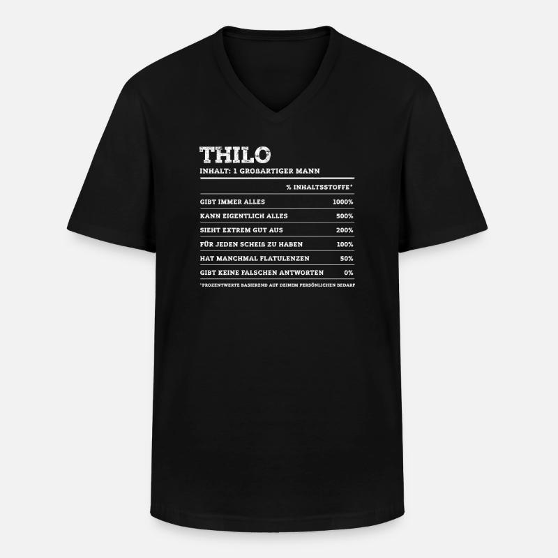 Thilo Großartiger Mann Vorname - Männer-T-Shirt mit V-Ausschnitt - Schwarz