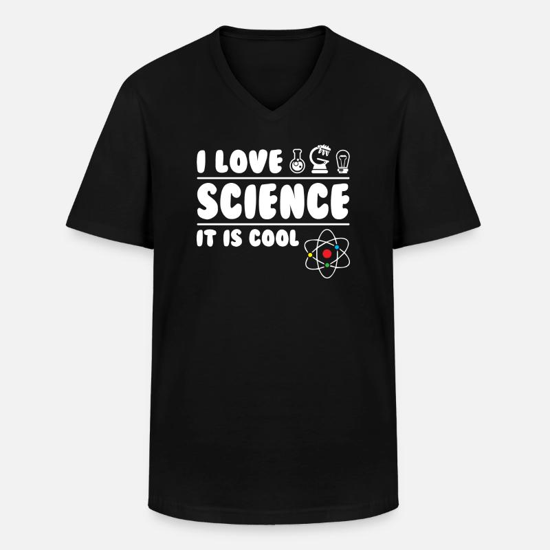 I Love Science - Männer-T-Shirt mit V-Ausschnitt - Schwarz