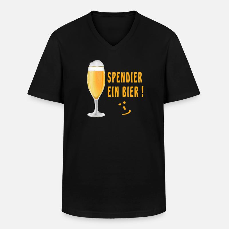 Spendier ein Bier! - Männer-T-Shirt mit V-Ausschnitt - Schwarz