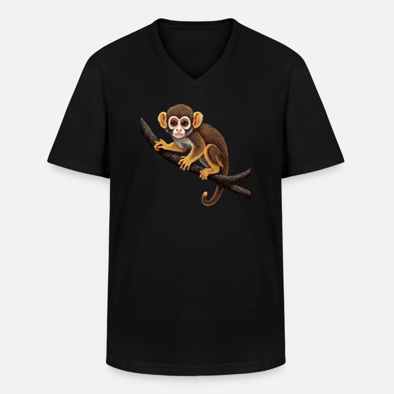 Squirrel monkey Squirrel monkey monkey monkey baby - Men's V-Neck T-Shirt - black